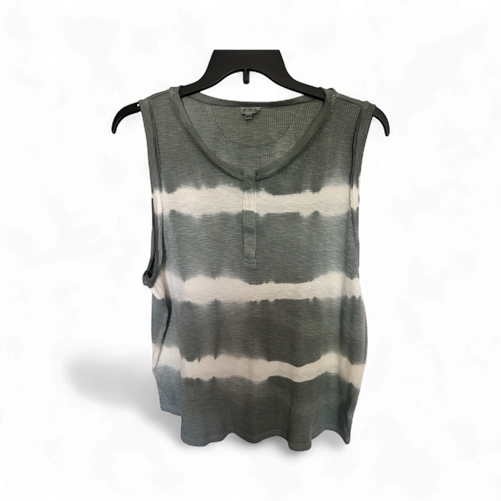 POL 3XL WaveOn Gray and White Striped Tank Top